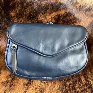Blue Genuine Leather Crossbody Bum Bag